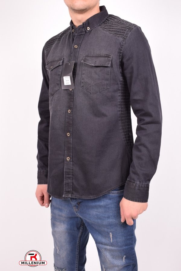 Рубашка мужская джинсовая (цв.черный) TRICKO Размер в наличии : 42 арт.9GM-KT-KOT-0044