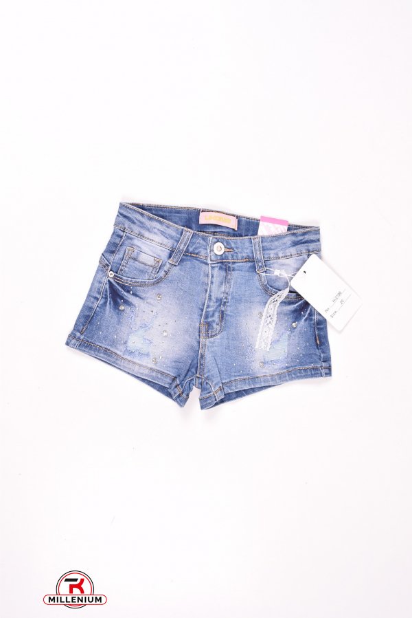 Шорты джинсовые для девочки стрейчевые "LIHONG" Рост в наличии : 140 арт.H-2196