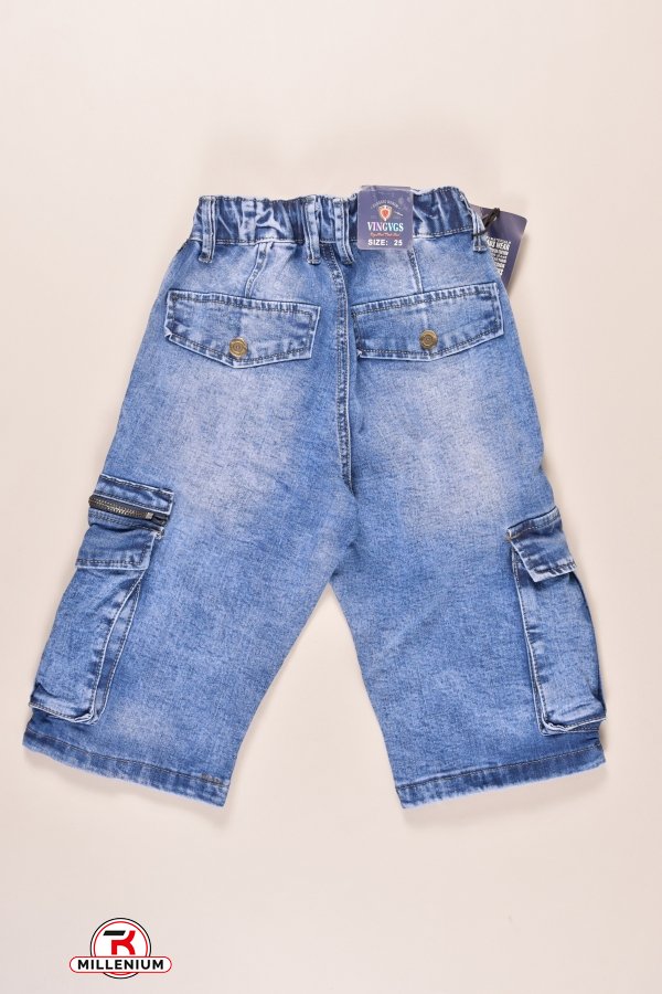 Капри для мальчика джинсовые стрейчевые VINGVGS Рост в наличии : 140, 146 арт.V3849-1