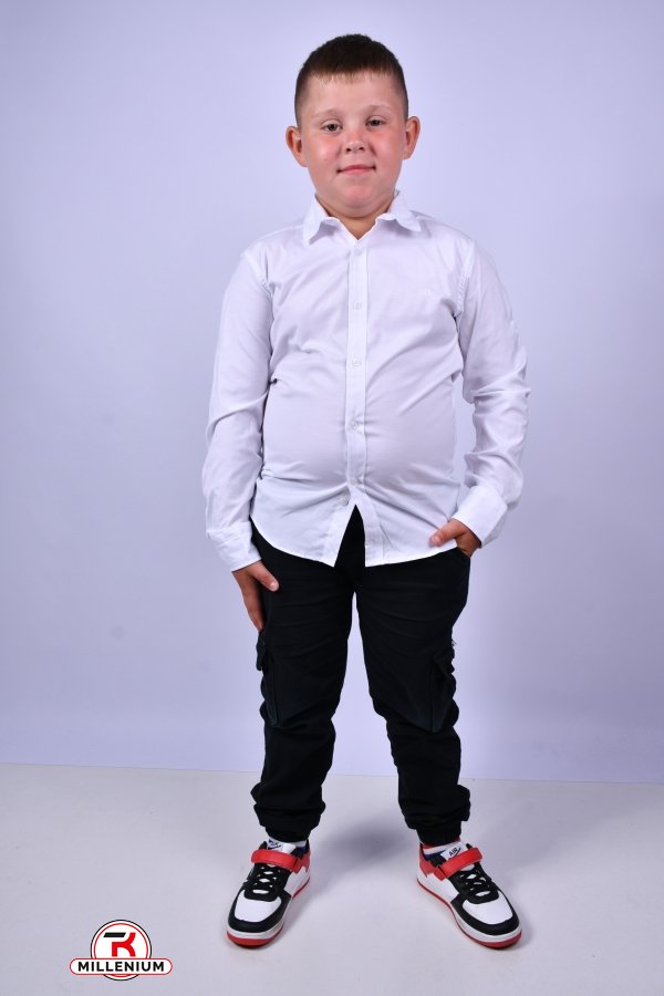 Рубашка для мальчика (цв.белый) BOLD Рост в наличии : 128, 140, 146, 152, 158 арт.14082