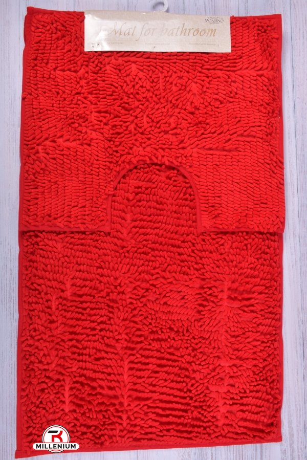 Килимок у ванну 2-ка (кол. червоний) "Локшина" (мікрофібра) розмір 60/100 см. арт.MF5214
