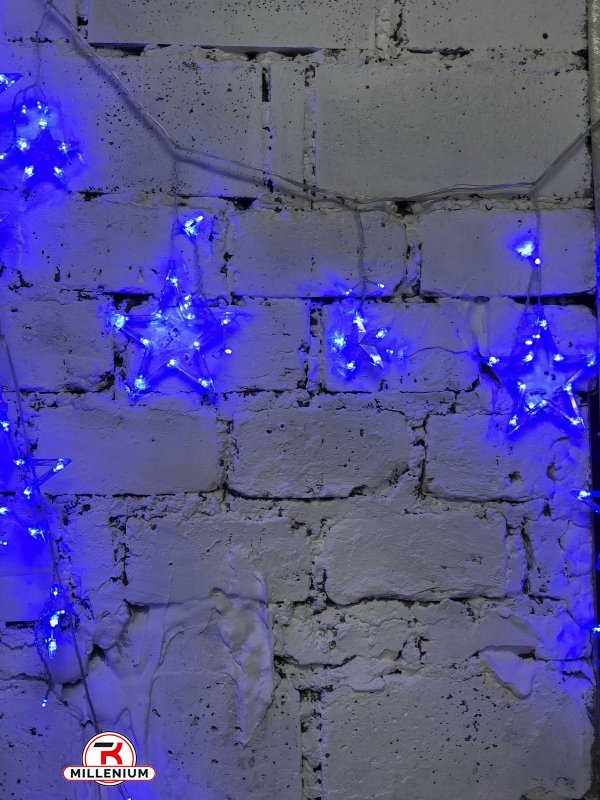 Гірлянда світлодіодна "Зірка" (сині вогні) прозорий провід арт.STAR-12-B