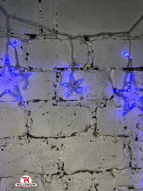 Гірлянда світлодіодна "Зірка" (сині вогні) прозорий провід арт.STAR-12-B