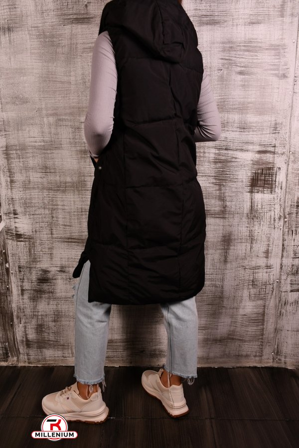 Жилетка жіноча (кол. чорний) з плащової тканини Розміри в наявності : 42, 44, 48 арт.8552