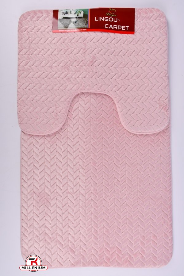 Килимок у ванну 2-ка (кол. св. рожевий) розмір 60/100 см. арт.OL-2020-020