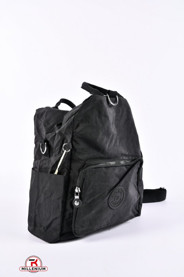 Сумка-рюкзак (кол. чорний) з плащової тканини розмір 31/22/13 см арт.66109-1