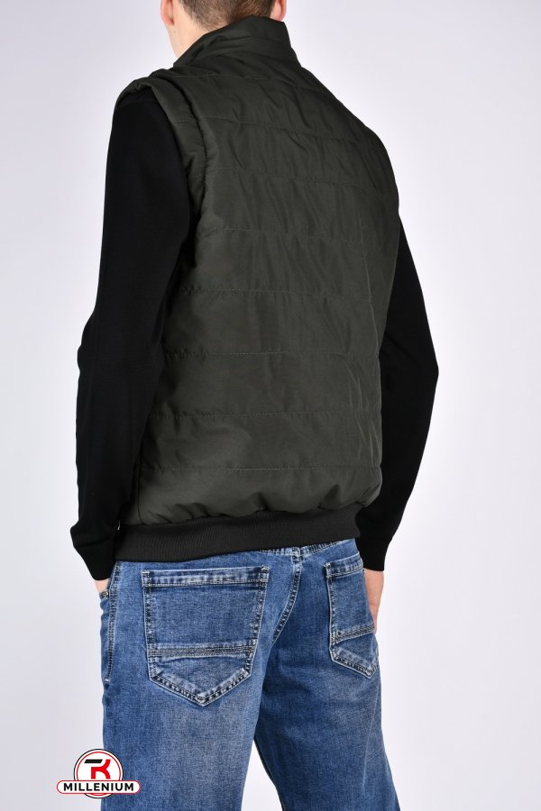 Куртка мужская демисезонная (цв.хаки) с отстёгивающими рукавами из плащёвки Размеры в наличии : 48, 50 арт.70