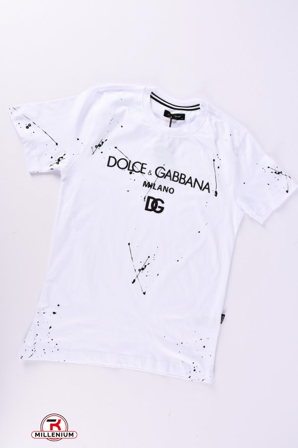 Футболка мужская (цв.белый) 100% cotton "Dolce&Gabbana" Размеры в наличии : 48, 52, 54 арт.Dolce&Gabbana