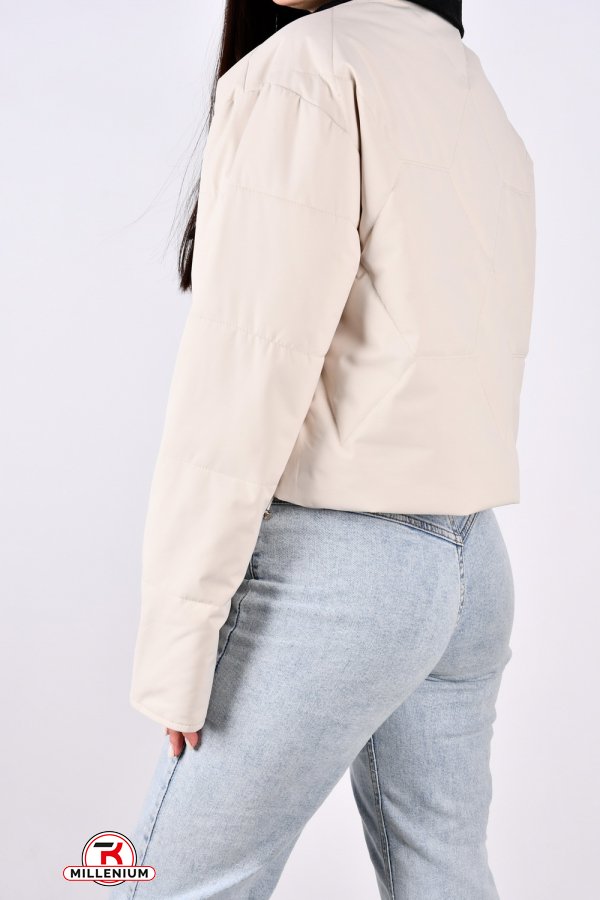 Куртка жіноча демісезонна (кол. кремовий) з плащової тканини. Розмір в наявності : 50 арт.8288