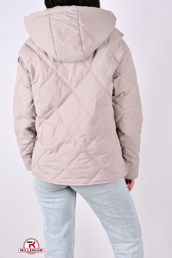 Куртка жіноча демісезонна (кол. латте) з плащової тканини. Розміри в наявності : 42, 46, 48 арт.1019