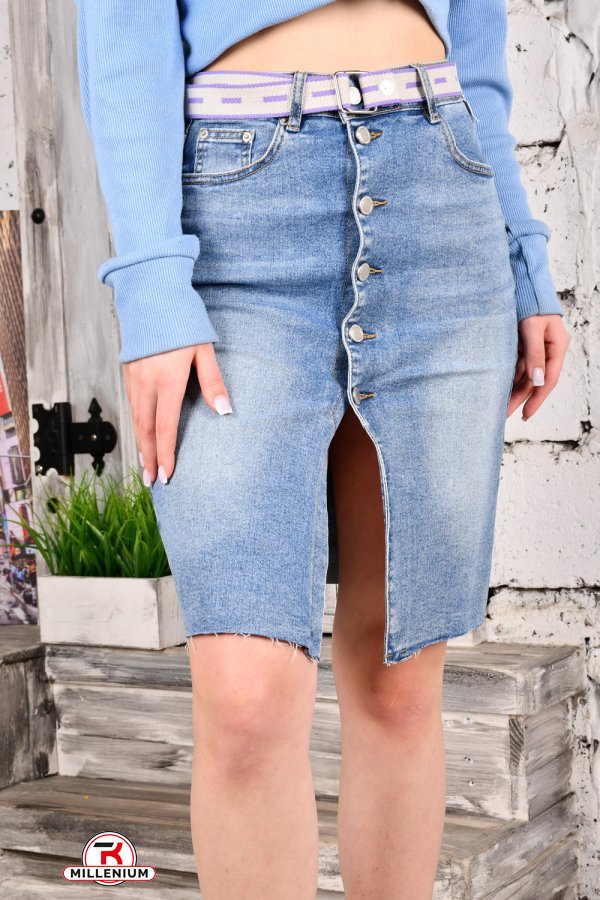Спідниця жіноча джинсова з поясом "LANLANIEE" Розміри в наявності : 25, 26, 27, 28, 29 арт.2009