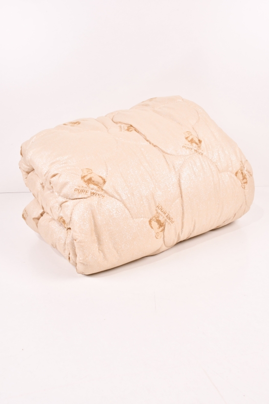 Одеяло "Золотое руно" размер 175*210 см наполнитель овечья шерсть, ткань микрофибра арт.Шерсть м/ф