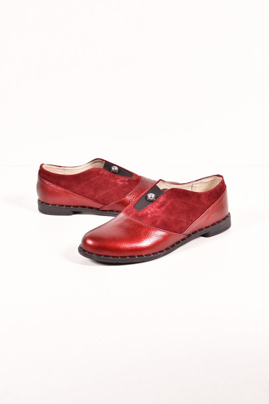 Туфли женские из комбинированные (цв.бордовый)  Cristina Размеры в наличии : 36, 38, 39 арт.13