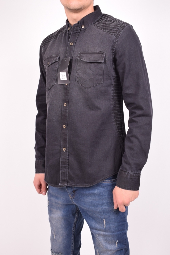Рубашка мужская джинсовая (цв.черный) TRICKO Размер в наличии : 42 арт.9GM-KT-KOT-0044