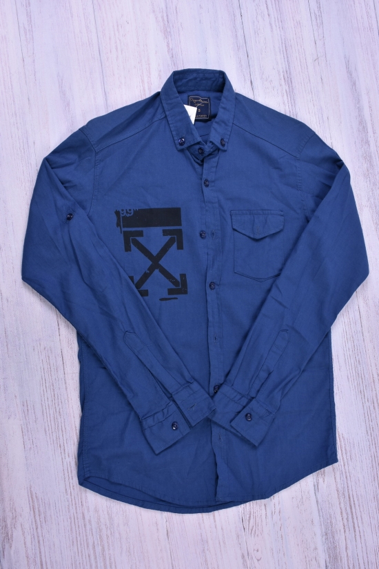 Рубашка мужская стрейчевая (цв.синий) DOFE Размер в наличии : 42 арт.7.1