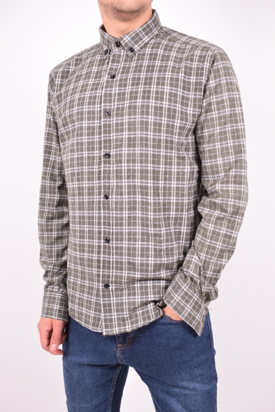 Рубашка мужская байковая (цв.хаки) YARGI Размеры в наличии : 38, 44 арт.13.5