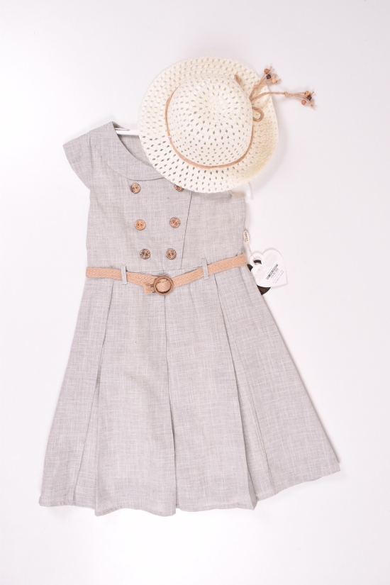 Платье для девочки (цв.серый) + шляпка Рост в наличии : 152 арт.3021