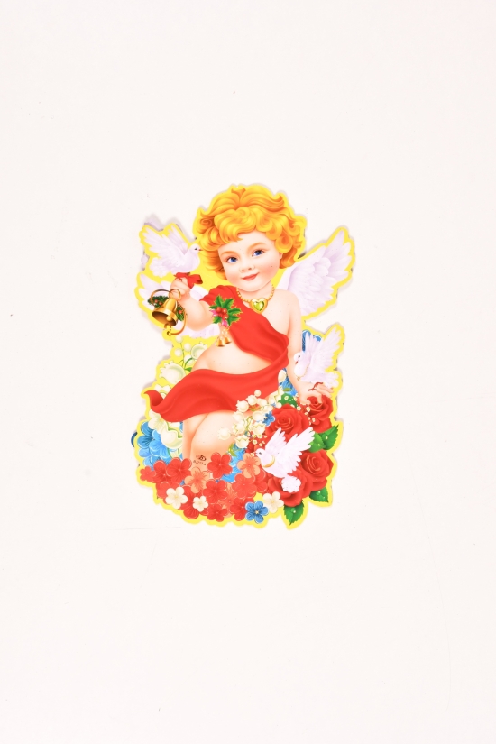 Наклейка новорічна 3D "Ангелятко" розмір 20 * 35 см. арт.BJ717-4