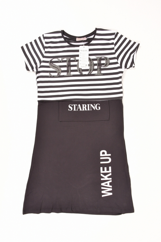 Платье для девочки трикотажное (цв.чёрный/белый)  WALEX Рост в наличии : 176 арт.5012