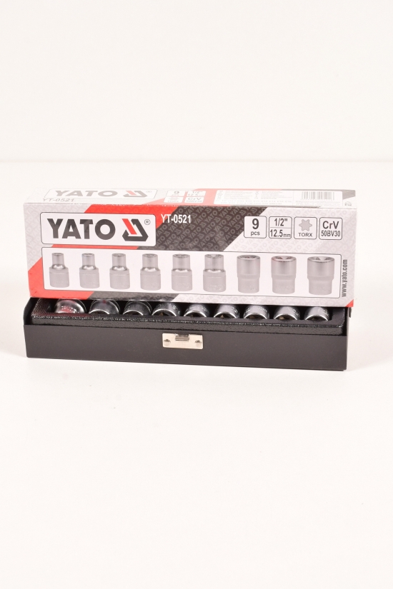 Головки торцовые YATO "TORX"E10-E24 квадрат 1/2" набор 9 шт арт.YT-0521