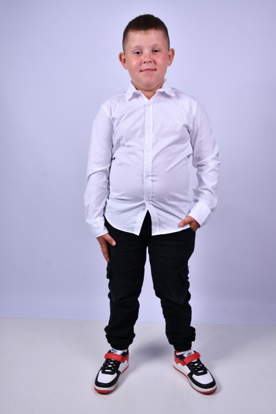 Рубашка для мальчика (цв.белый) BOLD Рост в наличии : 128, 140, 146, 152, 158 арт.14082