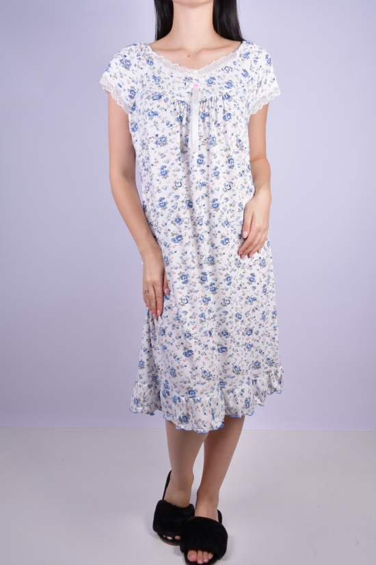 Нічна сорочка жіноча (кол. білий/блакитний) Розміри в наявності : 50, 54, 56, 58 арт.617