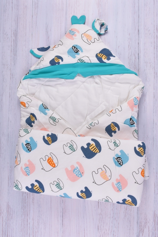 Конверт-одеяло для новорожденных (цв.бирюзовый) размер 85/85см вес 560гр."COLORFUL HOME" арт.5328