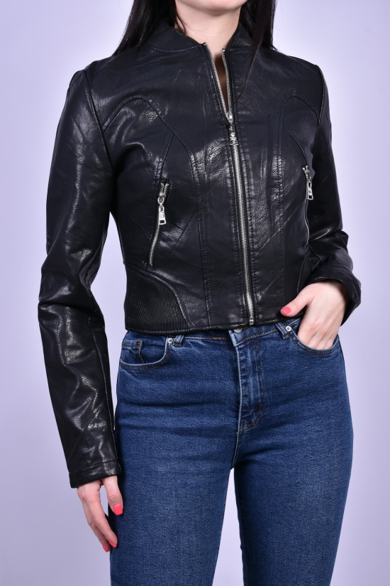Куртка жіноча (кол. чорний) демісезонна екошкіра "YARINA" Розміри в наявності : 38, 40, 42, 44 арт.B373