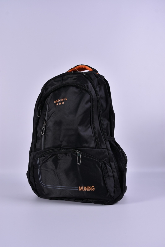 Рюкзак з плащової тканини (кол. чорний/оранжевий) розмір 40/28/13 см арт.2210