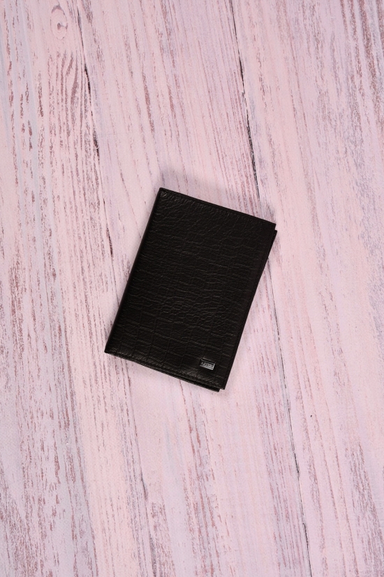 Обкладинка для паспорта та карток шкіряна (color.black) розмір 9.5/13.5 см. 