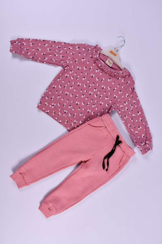 Костюм для дівчинки (кол. рожевий) трикотажний на флісі Зріст в наявності : 104, 110, 116 арт.390121