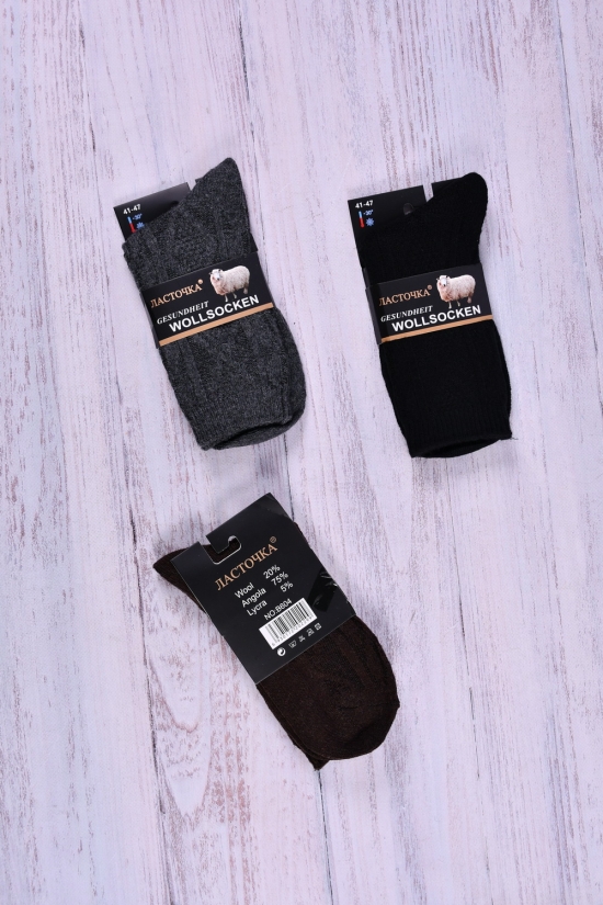 Шкарпетки чоловічі "Ластівка" розмір 41-47 (wool 20%, Angora 75%, lycra 5%) арт.B604-3