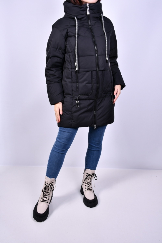 Куртка жіноча (кол. чорний) із плащової тканини зимова Розмір в наявності : 50 арт.3032