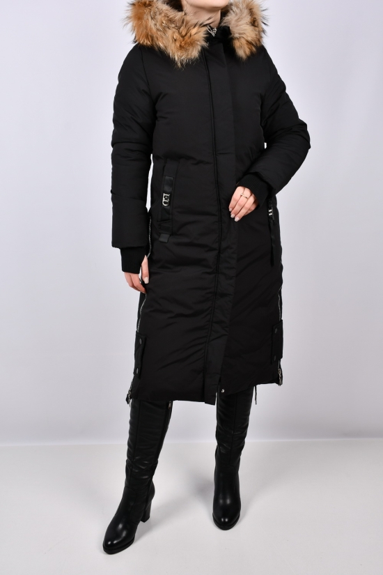 Пальто женское (цв.черный) зимнее из плащевки Размеры в наличии : 46, 50 арт.8368