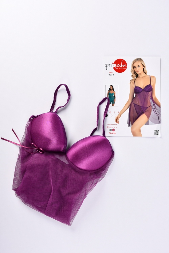Комплект еротичної білизни жіночий (квітковий фіолетовий) "Primoda" Розміри в наявності : 40, 44 арт.4253