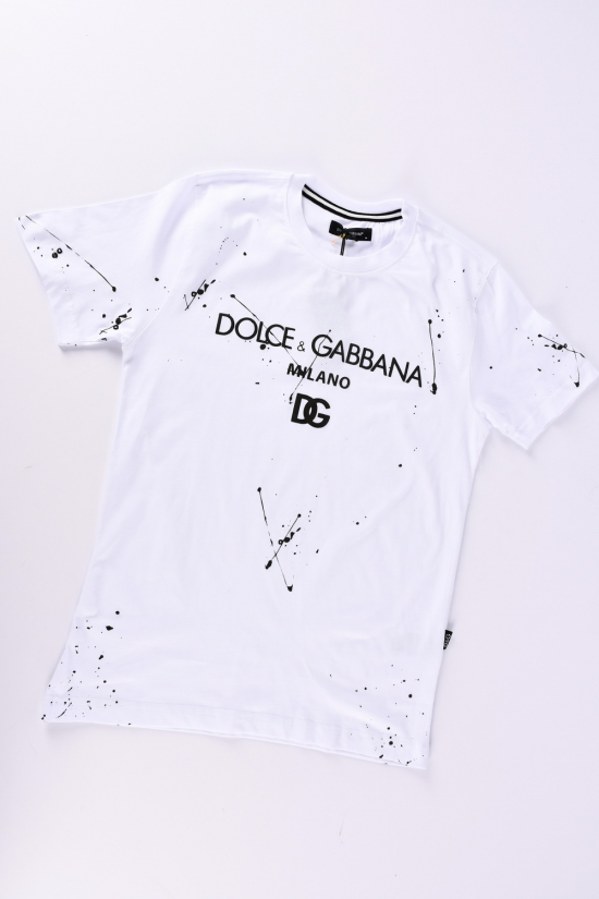 Футболка мужская (цв.белый) 100% cotton "Dolce&Gabbana" Размеры в наличии : 48, 52, 54 арт.Dolce&Gabbana