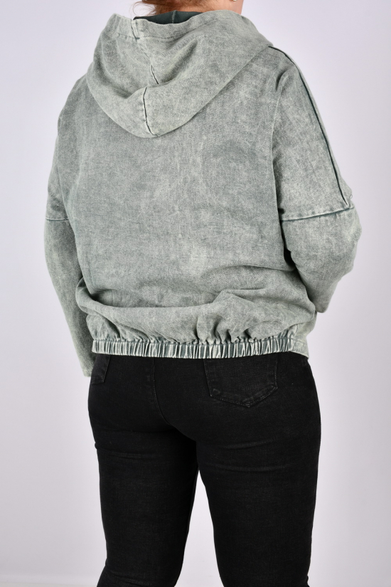 Куртка жіноча (кол. м'яти) тканина котон (модель OVERSIZE) "ANGORA" Розміри в наявності : 50, 52, 54 арт.S9202