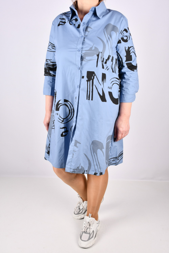 Сукня-сорочка жіноча (кол. синій) котонове "ANGORA" Розміри в наявності : 48, 50, 52, 54 арт.6071