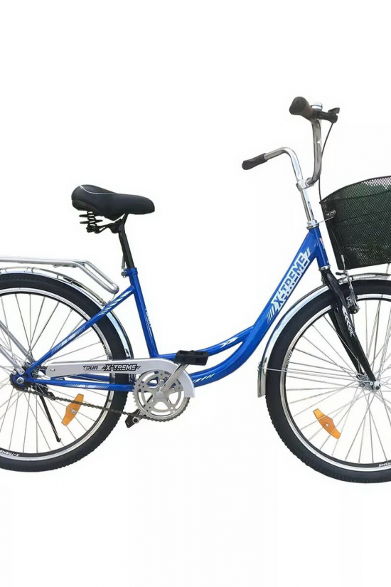 Велосипед (цв.синий/белый) сталь размер рамы 26