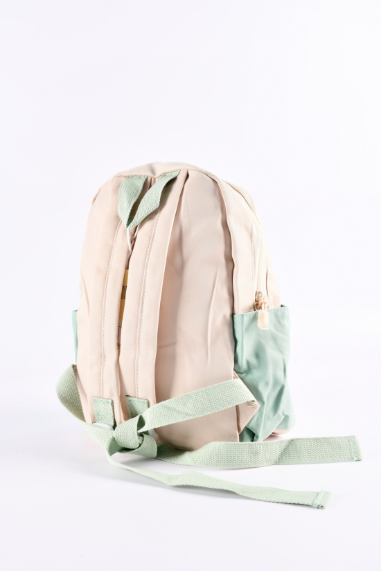 Рюкзак з плащової тканини (кол. кремовий/салатовий) розмір 31/22/10 см арт.1008